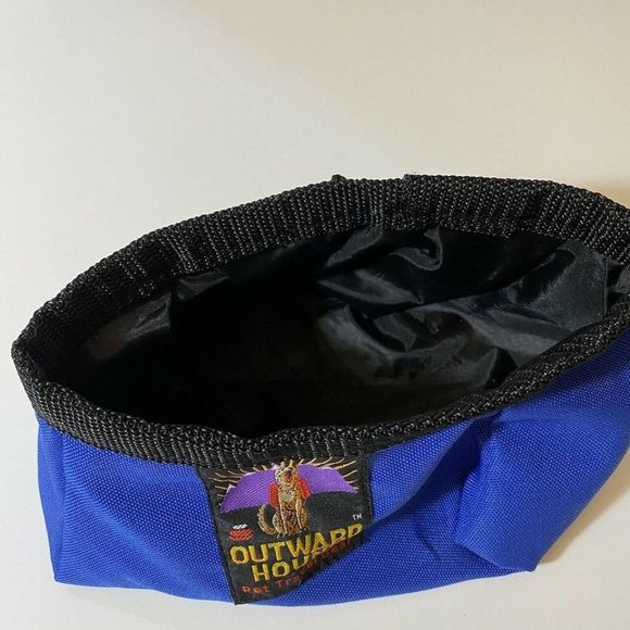 Outward Hound Pet Travel Gear Blue Black Backpack Style Fanny Pack & Water Bowl - Picture 3 of 9